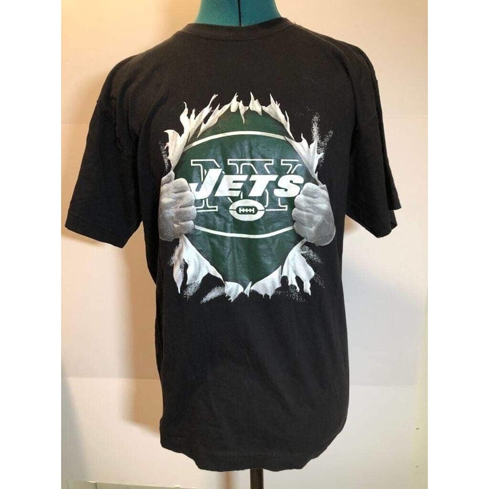 New York Jets Ripped Effect T-Shirt Size XL Football